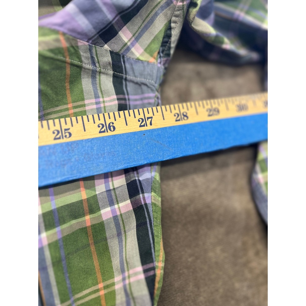 Ralph Lauren Mens XXL Classic Fit Plaid Button Down Shirt Green Purple Pony 4930 - Picture 5 of 6